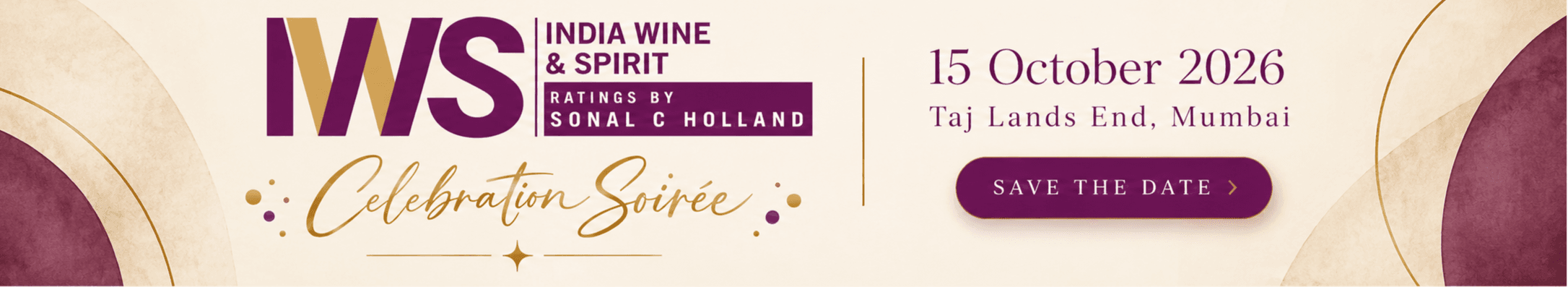 IWS Celebration Soirée, 15 October 2026 at Taj Lands End, Mumbai